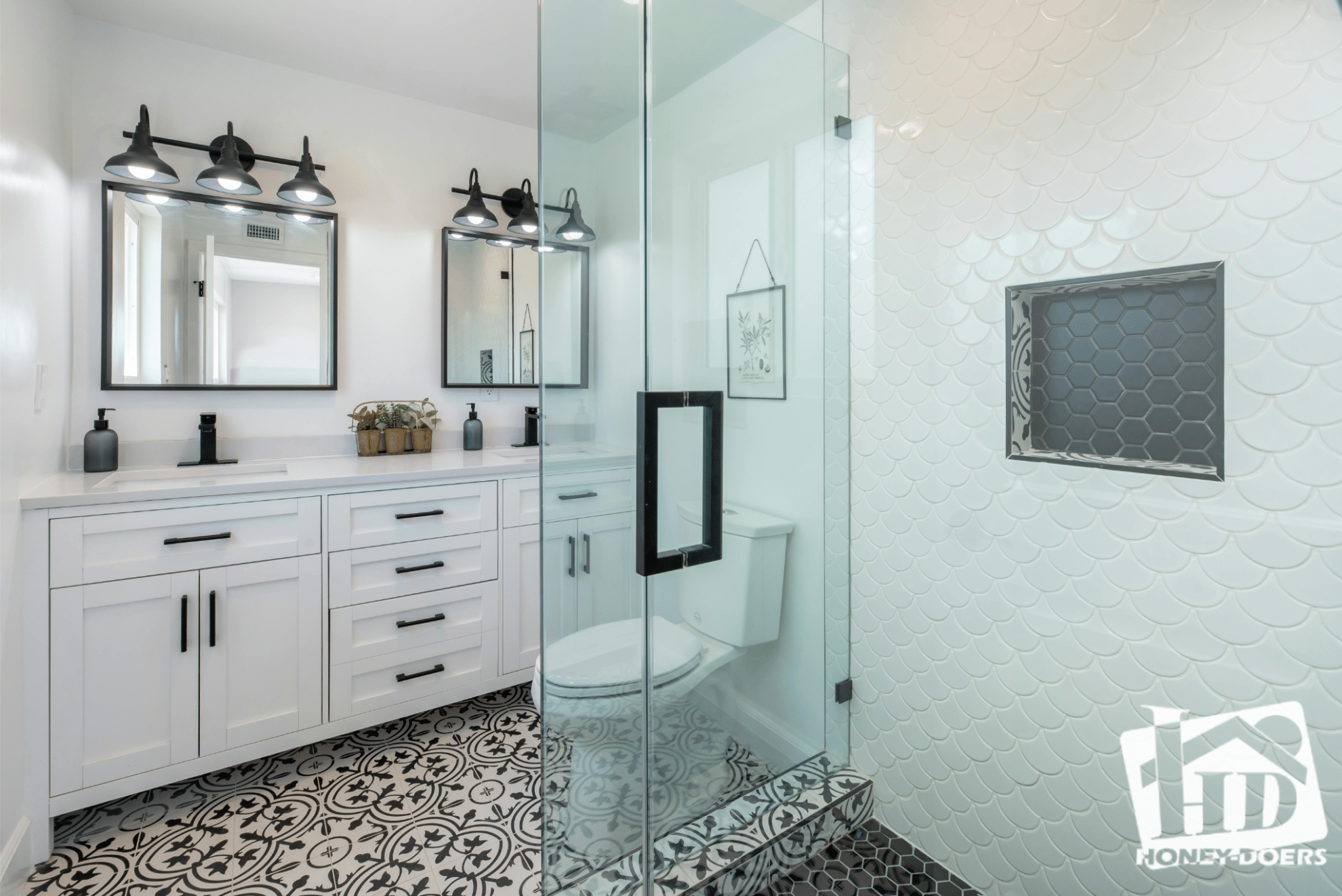 Industrial bathroom lighting